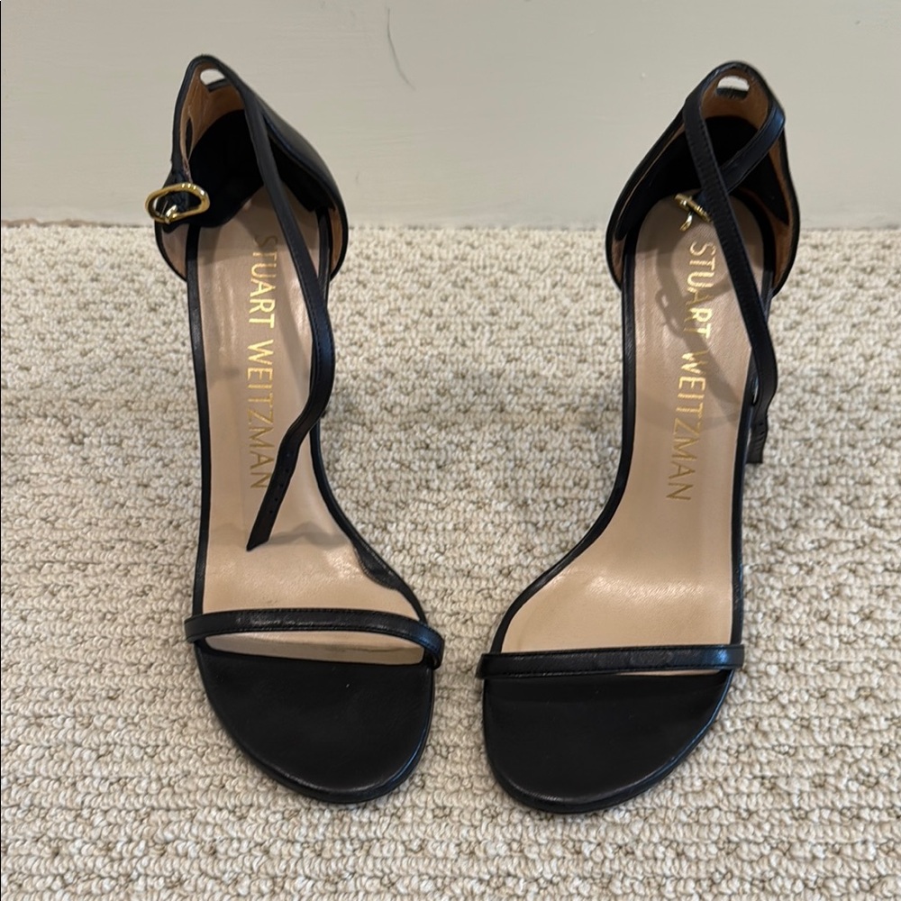 Stuart Weitzman Black Strappy Heels